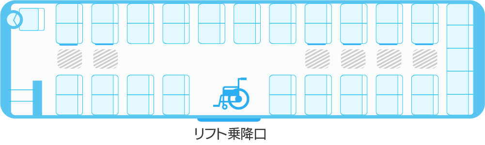 ガーラリフト54車椅子1台の場合の座席表